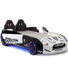 Дитяче ліжко машина GTR Police 190х90 см з підсвіткою, музикою, шкіряний салон, пультом